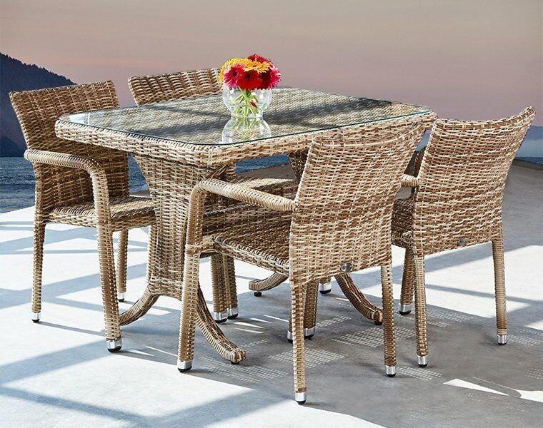 RETRO MASA TAKIMI 4 KİŞİLİK 70X120 mix brown